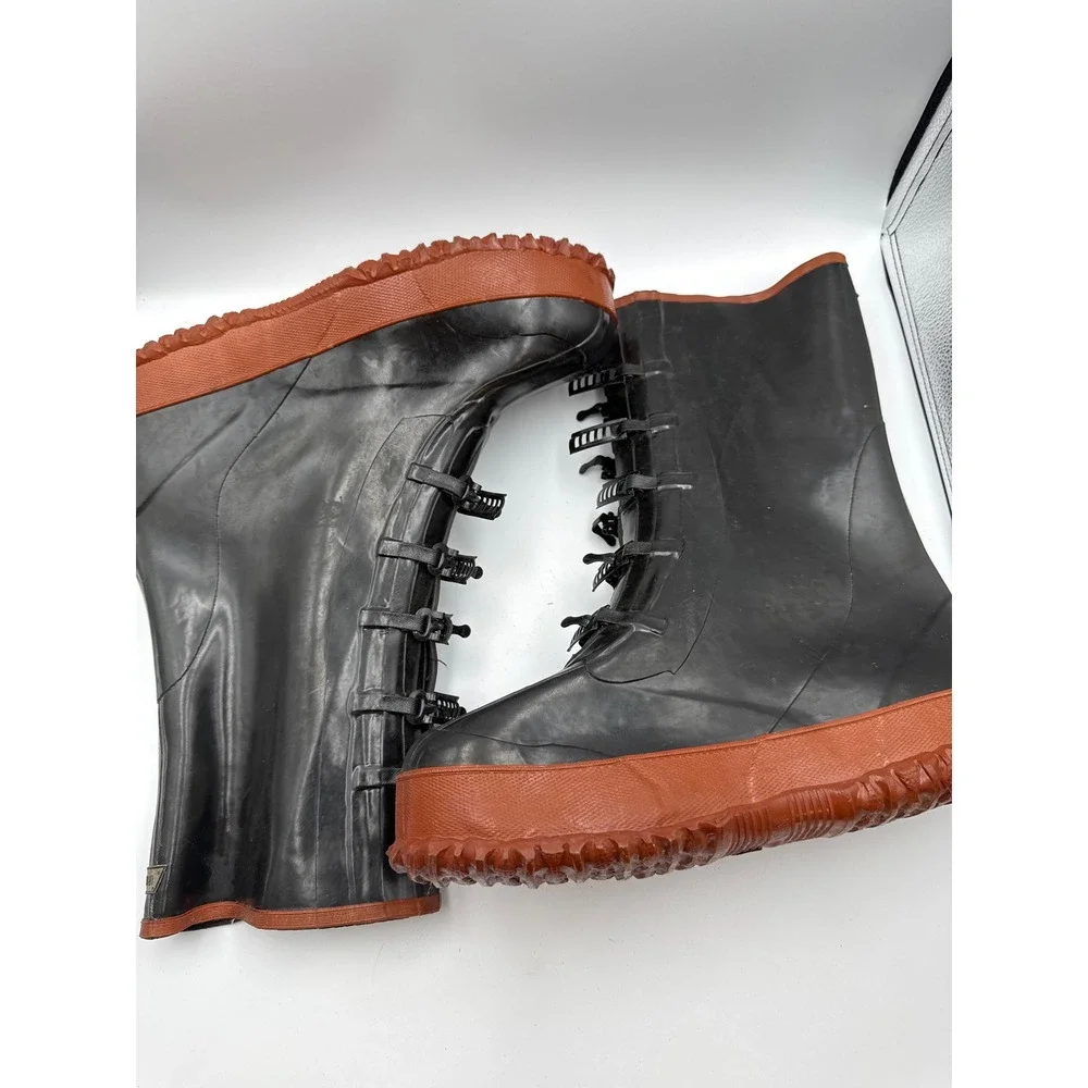 Ironwear Mens 5-Buckle Rubber Overboots Black Orange Waterproof Boots Size 11